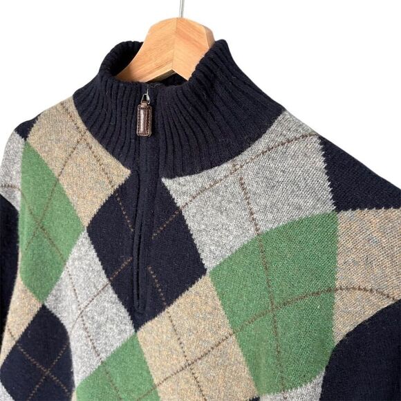 J.Crew Men's Argyle Lambswool Sweater Multicolor Size M Pullover - Picture 3 of 7